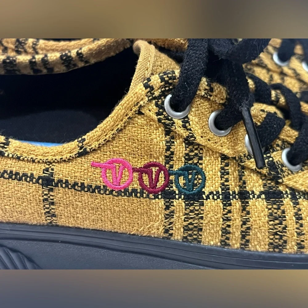 Vans UltraCush Alex Knost/Lee-Ann Curren Yellow Black Plaid Low-Top Sneakers - Picture 3 of 16